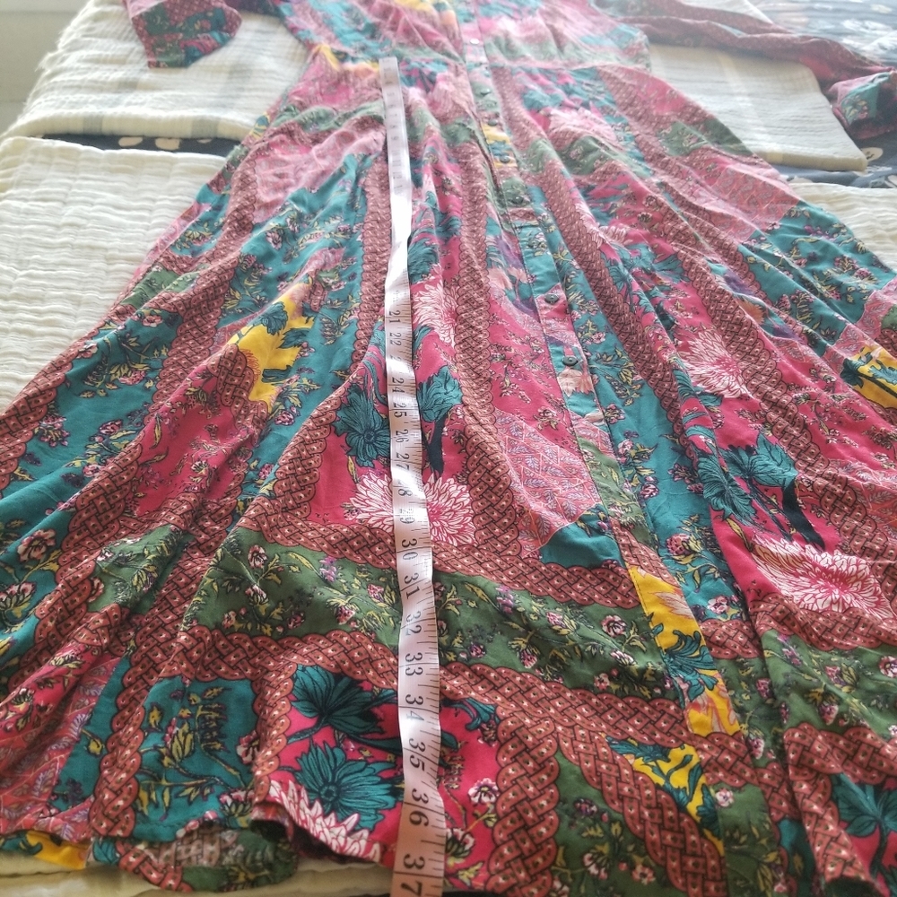 Oddy | Floral Patchwork Button Front Maxi Dress - Picture 9 of 10